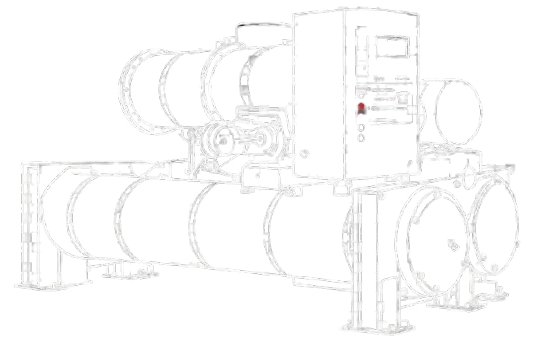 Dunham-Bush Water-Cooled Centrifugal Chillers technical line art