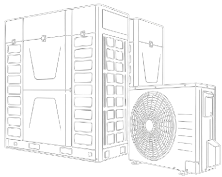 Hyundai Variable Refrigerant Flow systems technical line art