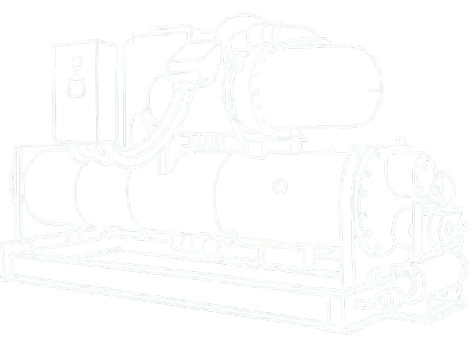 Hyundai Water-Cooled Screw Chillers technical line art