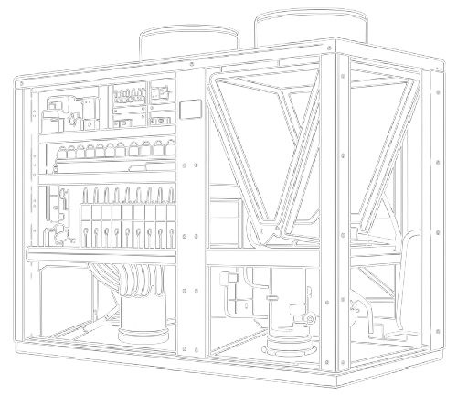 SAIVER Air-Cooled Condensing Units technical line art