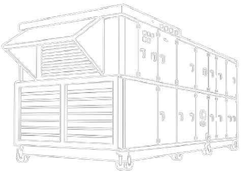 SAIVER Air Handling Units technical line art